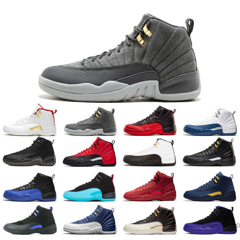 

2022 12s 12 Original Basketball Shoes For Man Black Purple Bulls Dark FIBA Flu Game French Blue Gym Red Indigo Michigan O-black Reverse Taxi JORDON jord
