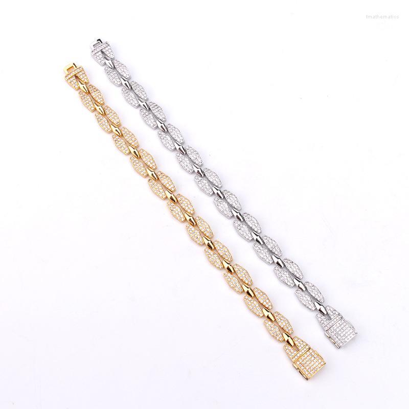

Link Bracelets Chain Tengci Fashion Classic Hip Hop Series Copper Zircon High Quality Bracelet European African Party Gift L0557Link