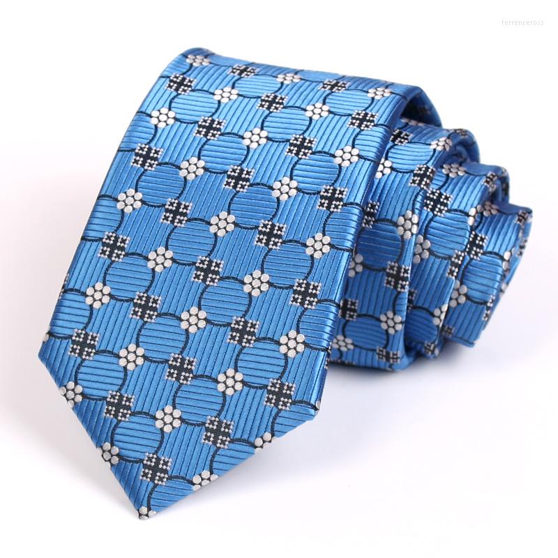 

Bow Ties 2022 Blue 7.5CM Men's Luxury Jacquard Tie For Men Business Suit Work Neck Male Fashion Formal Necktie With Gift Box