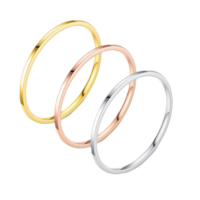 

Seiko quality 1mm very fine stainless steel ring designer band link clover ring luxury nail love tennis charm homme men chains for women rings wedding anniversary