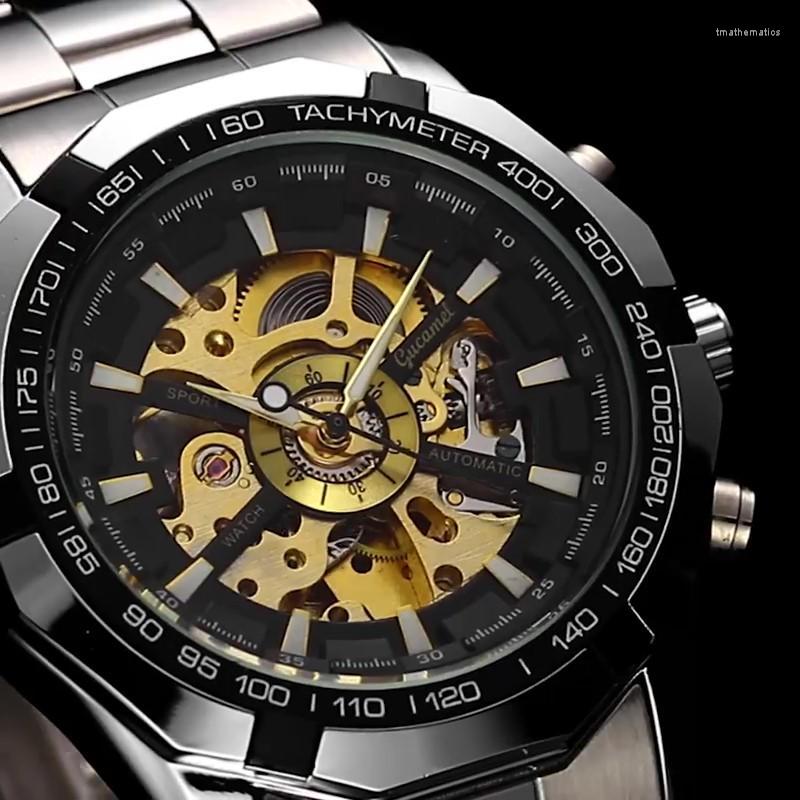 

Wristwatches Mechanical Watch Classic Men Fashion Luminous CKOCK For Men's Watches Wrisk CLOCK MECHANICALWristwatches, Leather black