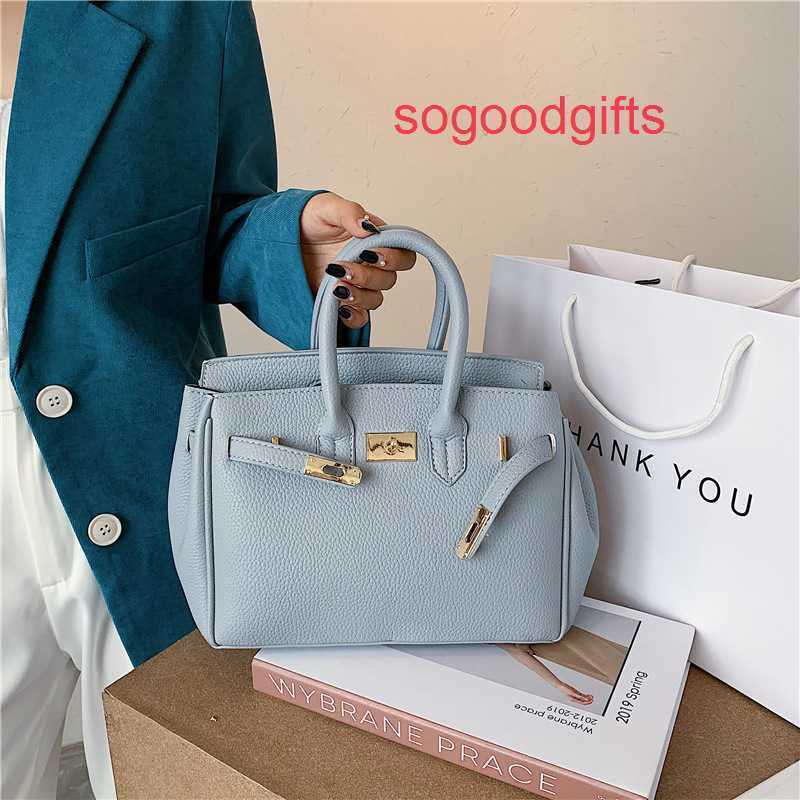

Designer Bags Herme Luxury Genuine Leather Women's Single Shoulder Handbags Net Red Anna Same Style Litchi Pattern Bag Large Capacity Portab, White