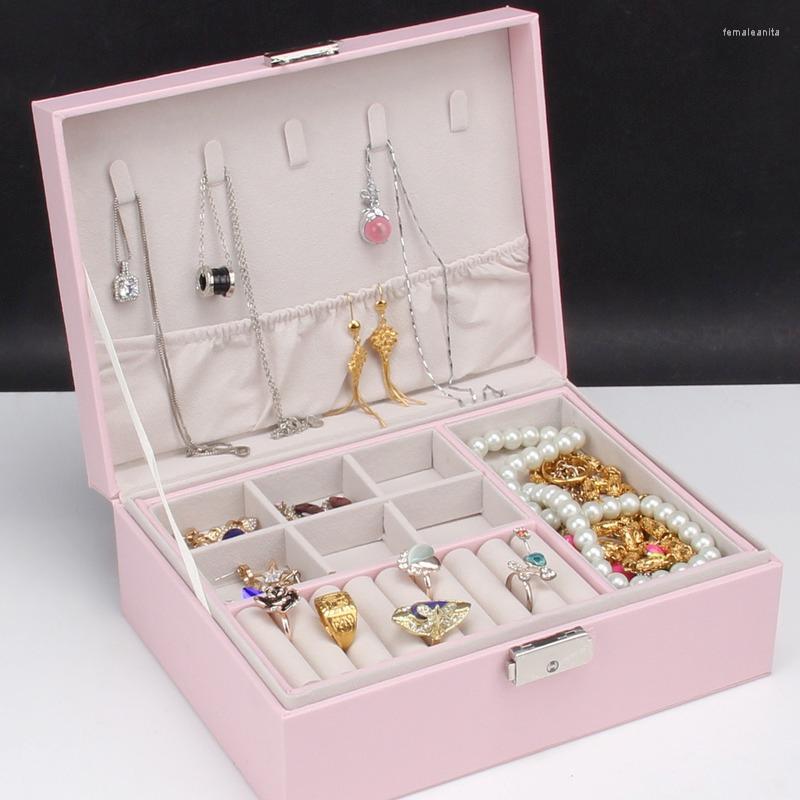 

Jewelry Pouches 2022 Box Contains High-grade Leather Bracelet Necklace Ring Earring Large Capacity