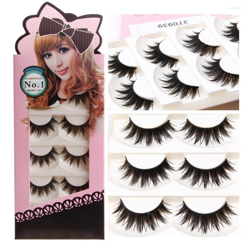 

False Eyelashes 5 Pairs Natural Soft Handmade Long Black Makeup Thick Eye Lashes