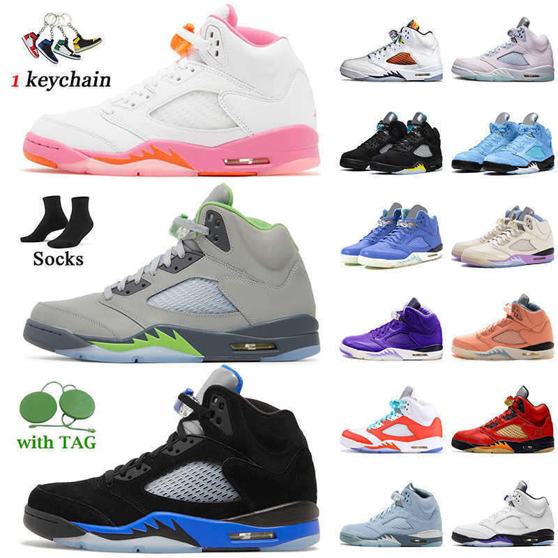 

Designer Mens Basketball Shoes 2022 Jumpman 5 UNC University Blue Aqua 5s Pinksicle Women Men Sneakers s Sail Raging Bull DJ Khaled x We, B21 prfc 40-47