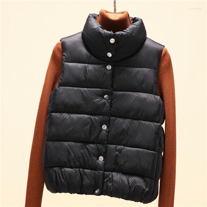 

Women' Vests Short Stand Collar Down Cotton Waistcoat For Women Autumn And Winter 2022 Women, Black