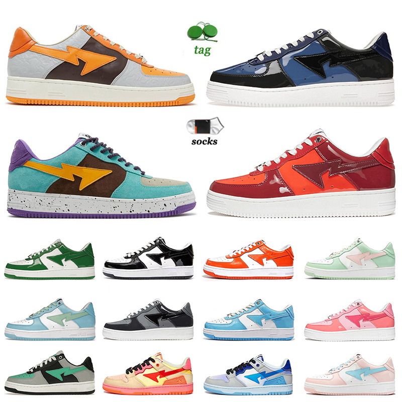 

2022 Fashion Designer sk8 Bapestas Shoes Baped SK8 Sta Grey Black Camo Combo Pink Green ABC Pastel Blue With Socks Platform Sneakers Trainers Mens Womens 36-45, B27