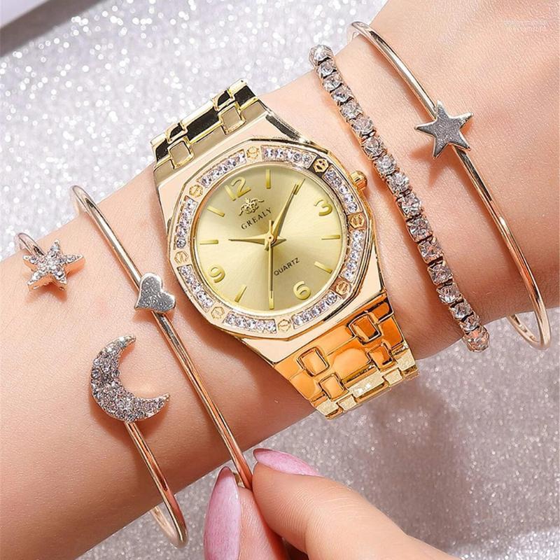 

Wristwatches Watch For Women Watches Fashion Ladies Simple Belt Casual Student Quartz Set, Bronze