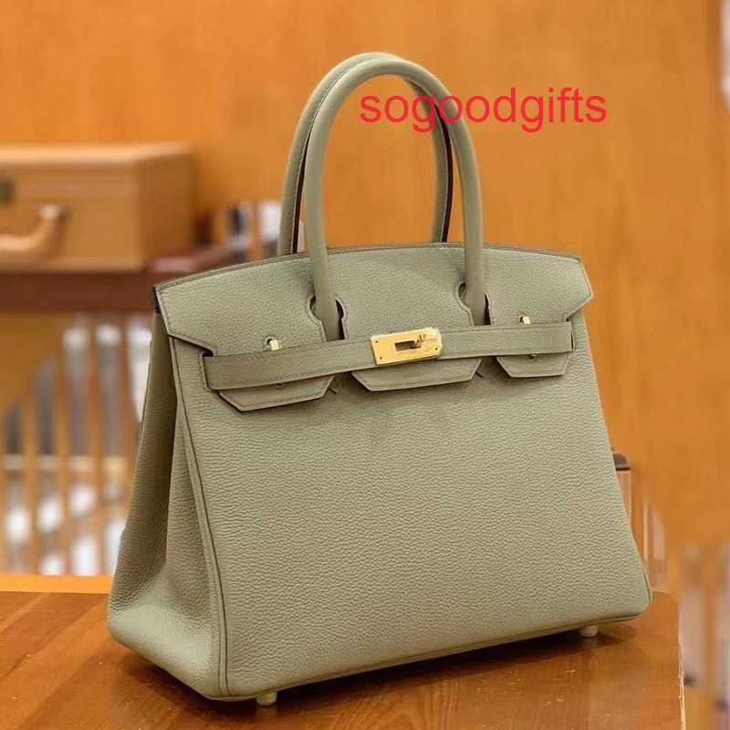 

Designer Bags Herme Luxury Genuine Leather Women's Single Shoulder Handbags All hand sewn Togo leather bag bk30 women's luxury hand mouse gr, Rat grass green 30cm