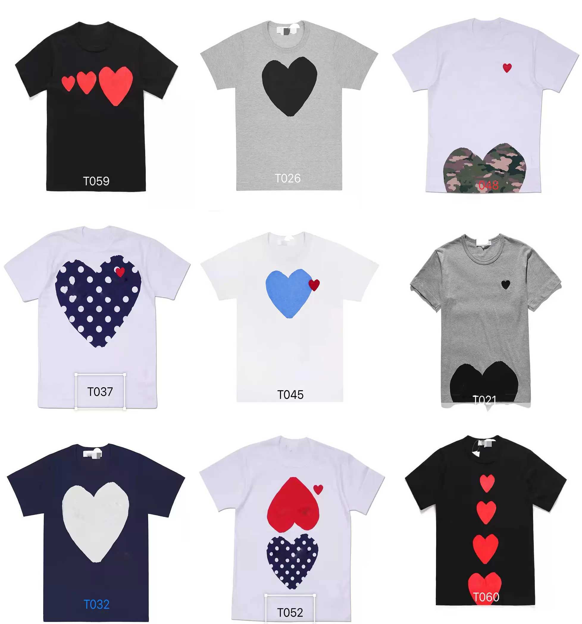 

Fashion Mens Play T Shirt CDG Designer Red Heart Shirt Commes Casual Women Shirts Des Badge Garcons High Quanlity TShirts Cotton Embroidery, Beige