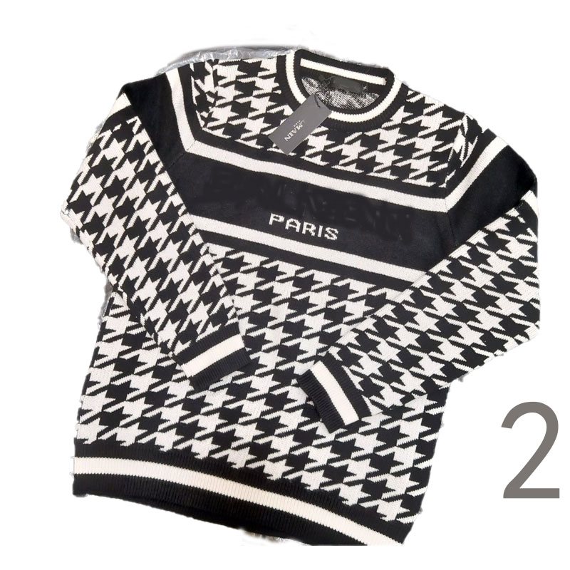 

Luxury Quality Mens sweaters designer crew neck men classic sweater knit pattern warm sweatshirt pullover Men Womens Designers man Clothing Winter Clothes PDD 03, Black