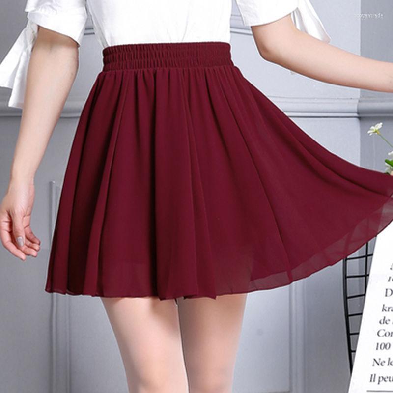 

Skirts Skirt Summer 2022 Chiffon Short Versatile Slim High Waist A-line, Black