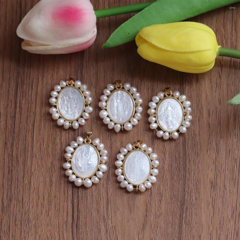 

Charms 20pcs 25x29mm Natural Virgin Of Guadalupe & Grace Mother Pearl Pendant &Aparecida For Necklace