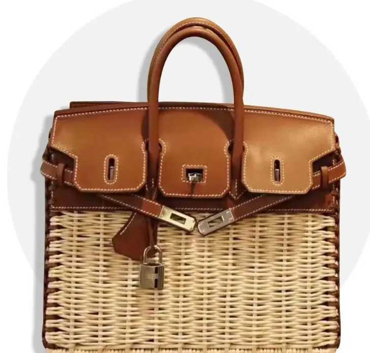 

Designer Herme bags handbag Vegetable 2022 new women's hand made rattan, Brown trumpet