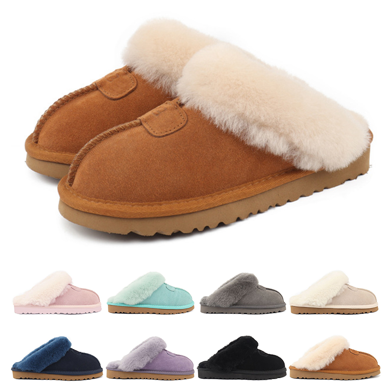 

designer wool Slippers winter Booties slides snow Moccasins Scuffs Plush Rubber Indoor classic non slip mens women sports sneakers trainers size US4-14
