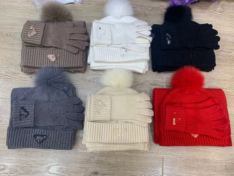 2022 Sets Hats Scarves Designer Mens Women Beanie Scarf Glove Set Luxury Hat Knitted Caps Ski Scarves Mask Gloves Unisex Winter Outdoor Fashion S