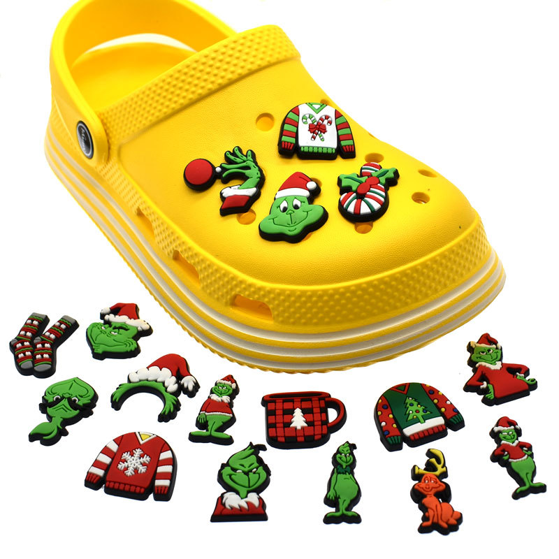 

Anime charms christmas halloween wholesale childhood memories funny gift cartoon charms shoe accessories pvc decoration buckle soft rubber clog charms, Equally mixed colors