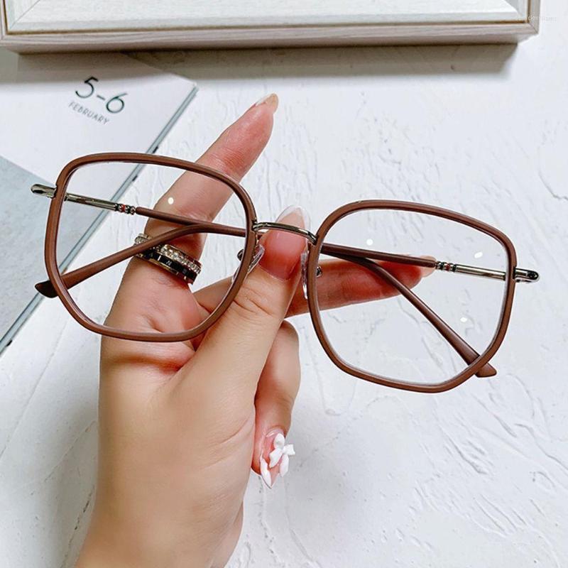 

Sunglasses Protection Fashion Men Square Frame Anti Blue Light Glasses Large Korean Style Computer