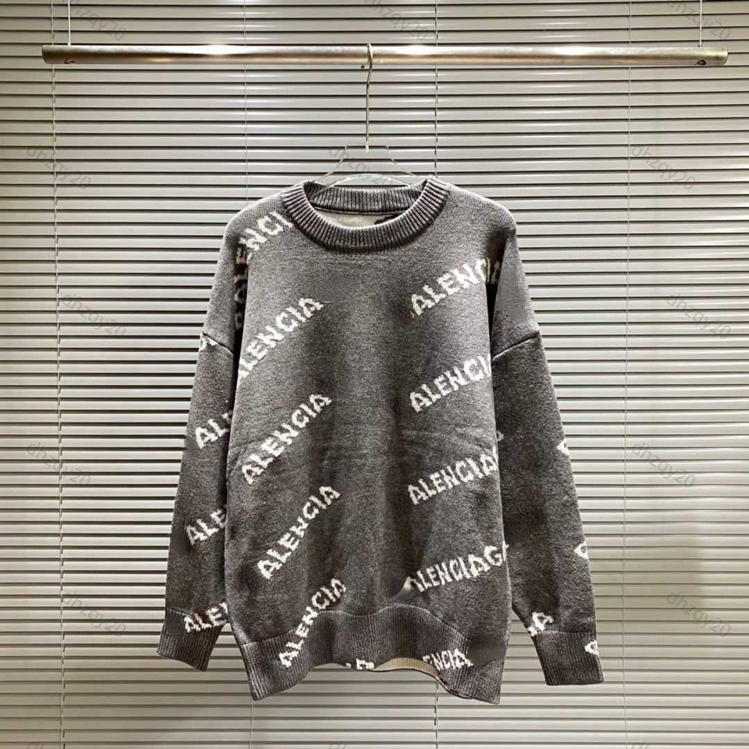 

Bale Sweater Designer Autumn Winter Top mens Chest Letter Crew Neck Sweatshirt man and Women' Knitted Pullover 2XL woollen sweaters, Purple black