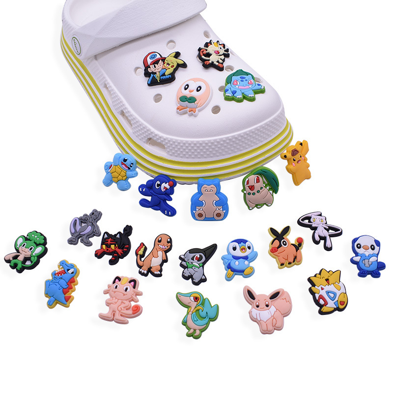 

Anime charms wholesale cute elf monster dragon cartoon charms shoe accessories pvc decoration buckle soft rubber clog charms fast ship, Equally mixed colors