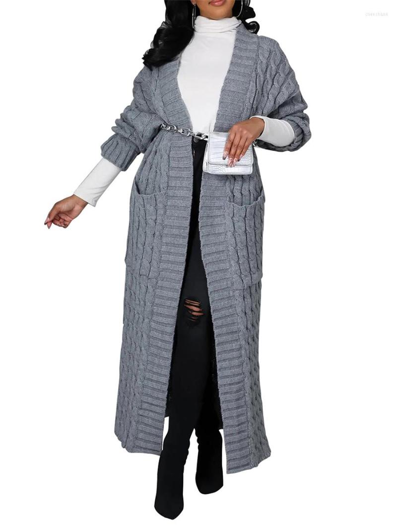 

Women' Knits Women  Long Cardigan Sweater Open Front Solid Color Cable Knit Loose Thick Coat Warm Jacket Fall Winter Casual Outwear, Coffee