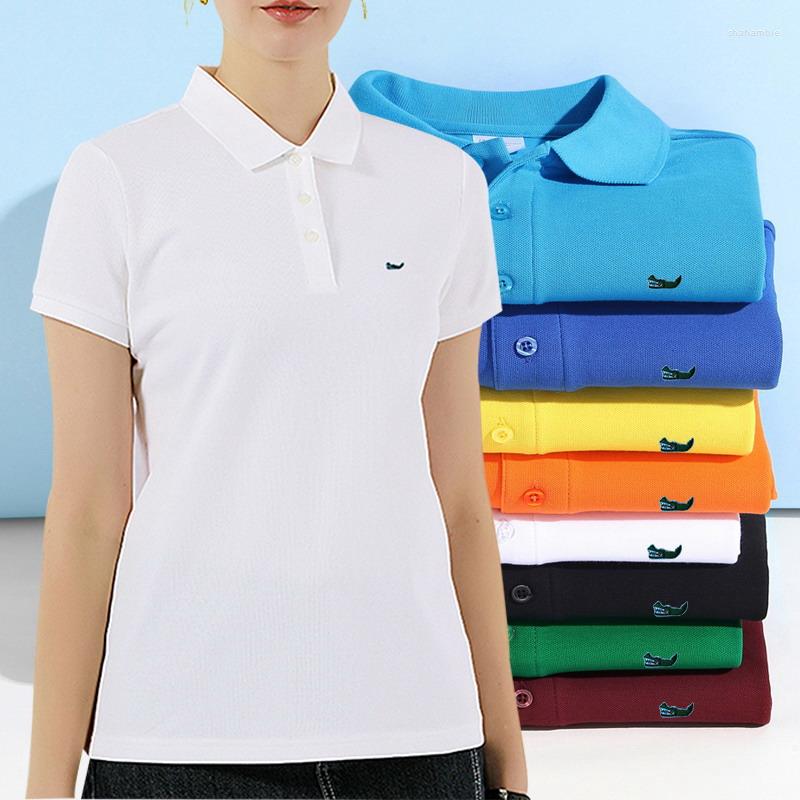 

Women' Polos 2022 Summer Women Slim Golf Polo Shirts Lady Casual T Cotton Brand Logo Female Short Sleeve Shirt Office Tops 813, Navy blue