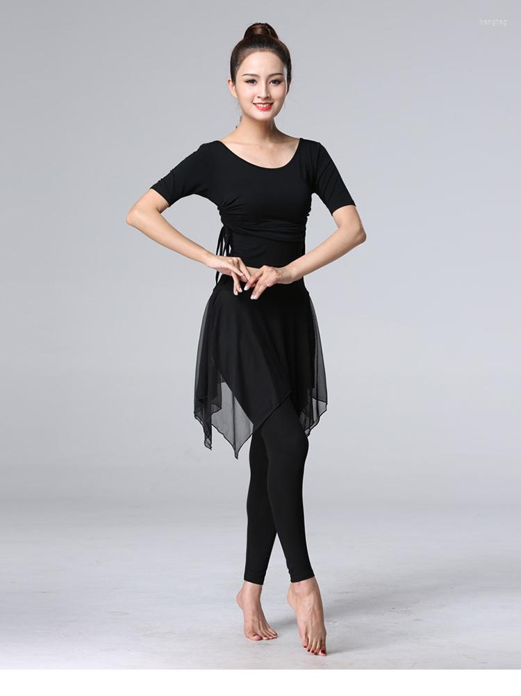 

Stage Wear Belly Dancing Pant Latin Dance Skirt Modal Training Dress Irregular Trousers For Women, Black