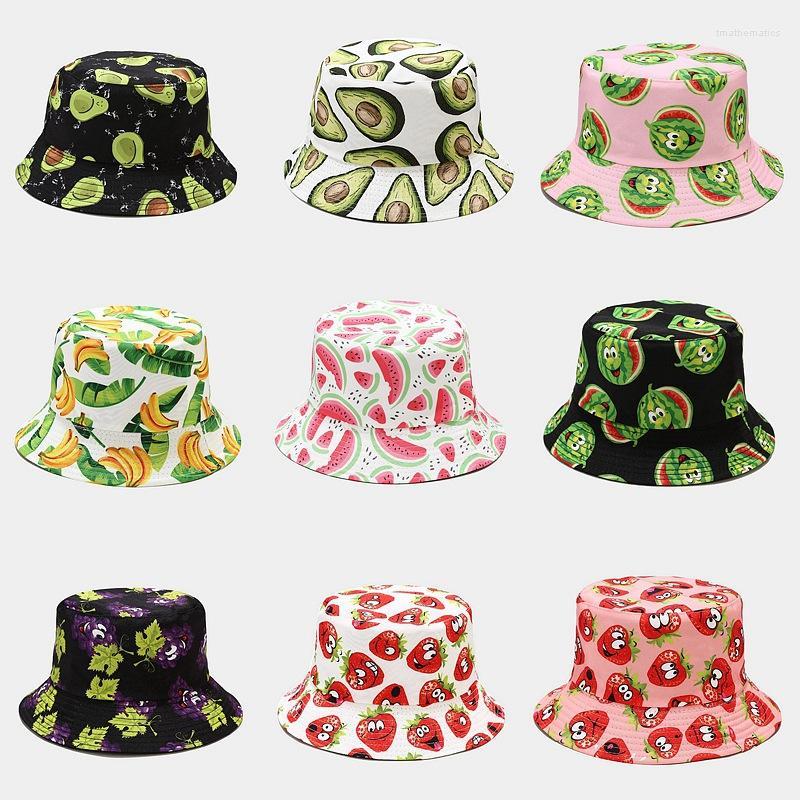 

Berets Summer Vegetables Fruits Print Bucket Hats For Girls Fashion Hip Hop Sun Visor Hat Men Women Fisherman's Cap Boy Panama GorrosBer, No.16