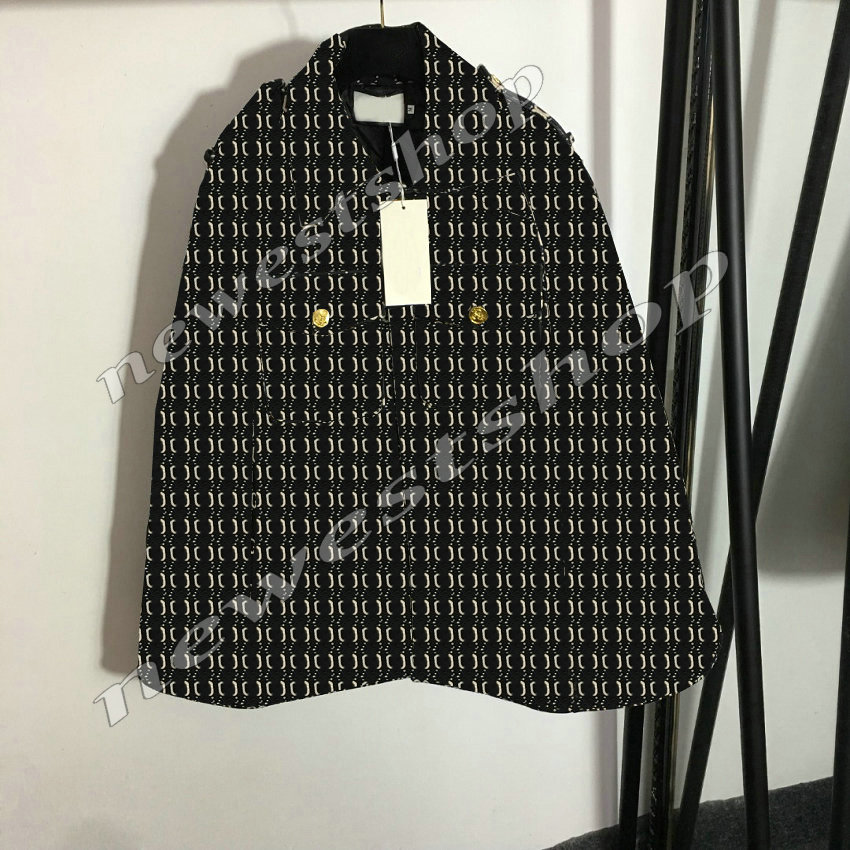 

22SS Autumn womens Cape Designer women Woolen overcoat 2 color Trench Coats lady Jacket letter Print Material Hooded Coat top Wrap-Around clothing, Black