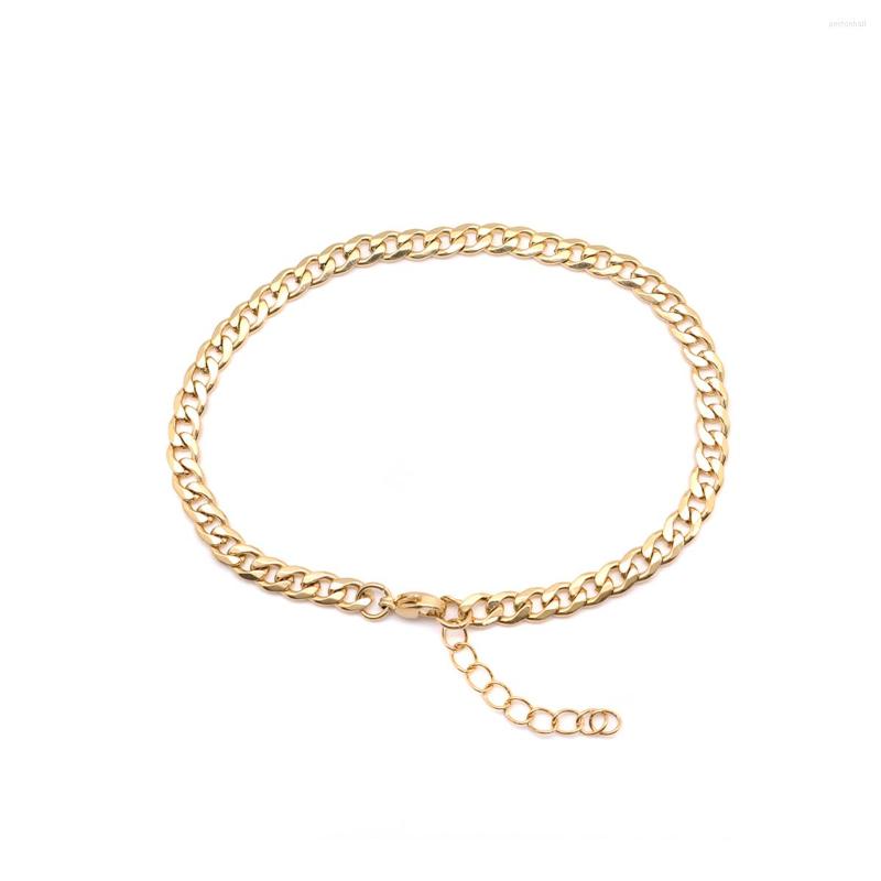

Anklets 304 Stainless Steel Anklet Gold Color Oval For Women Beach Foot Leg Chain Ankle Bracelets Jewelry Gift Girls 1 Piece