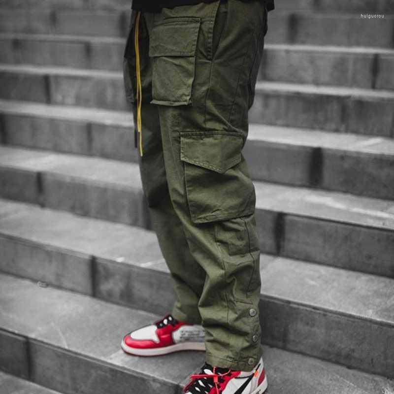 

Men's Pants Men's Overalls Four Seasons Casual Hip Hop Street Jogging Fashion Multi-Pocket Loose Sweatpants, Green