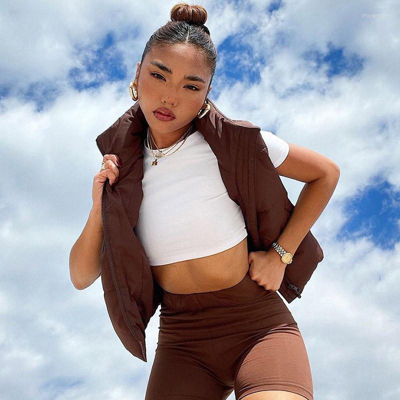 

Women' Trench Coats Women' Coat Y2k Zip PU Stand Collar Vests Cotton Cardigan Elegant Crop Tops Jackets Soft Warm Solid Slim Autumn, Black