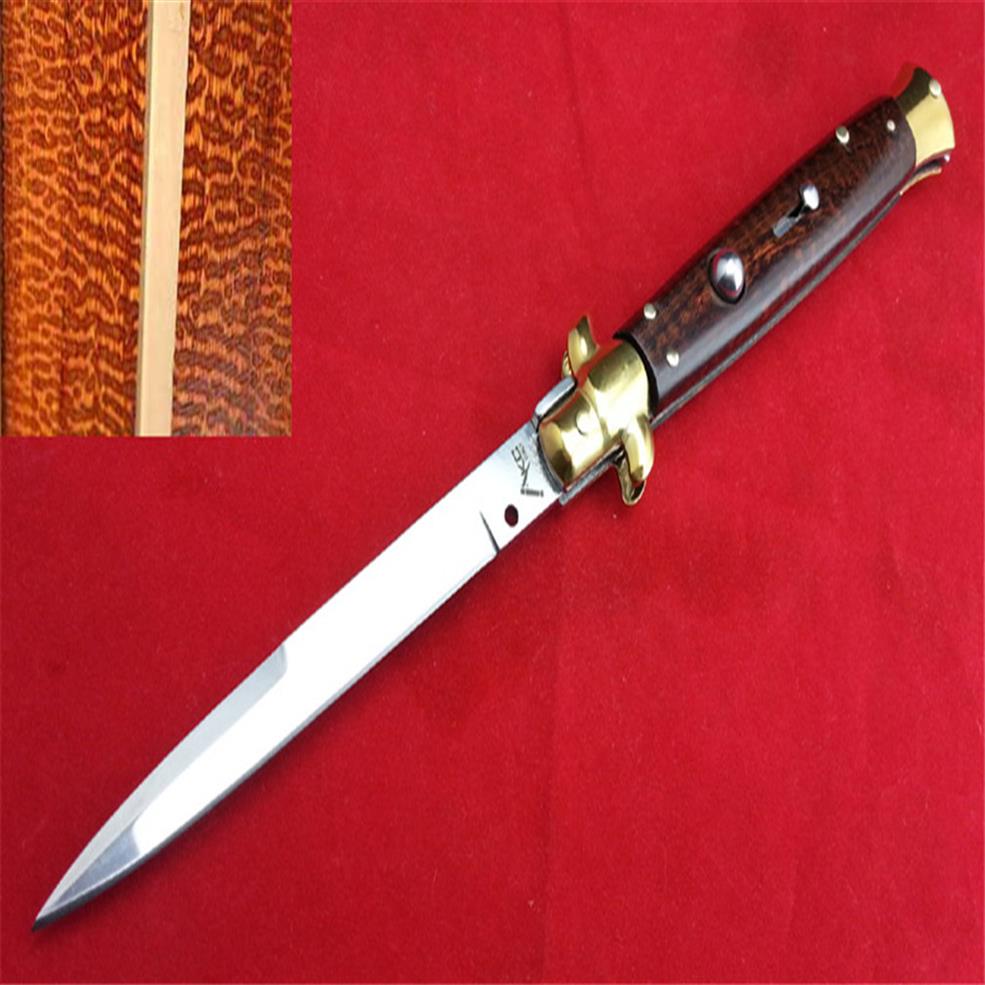 

High-end Tactical Folding Knife 11 Inch Italian Mafia Stiletto Automatic Horizontal Knives 440c Snake Blade Survival Outdoor Campi230n