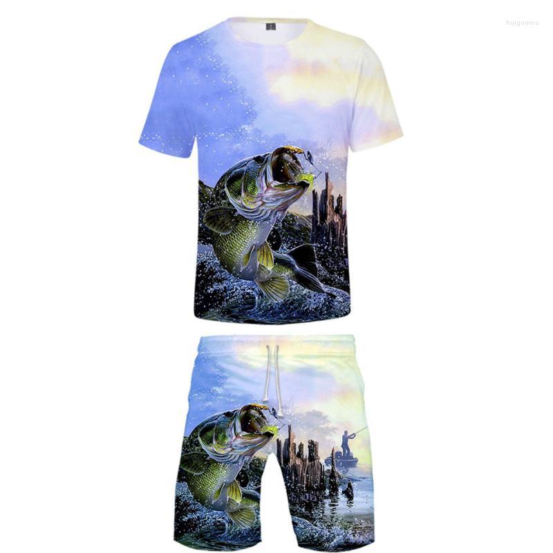 

Men's Tracksuits Men's Big Fish Printed 3D Women/Men Two Piece Set Fashion Summer T-shirt Shorts Suit Harajuku Streetwear Tops Clothes, Dtdk-665