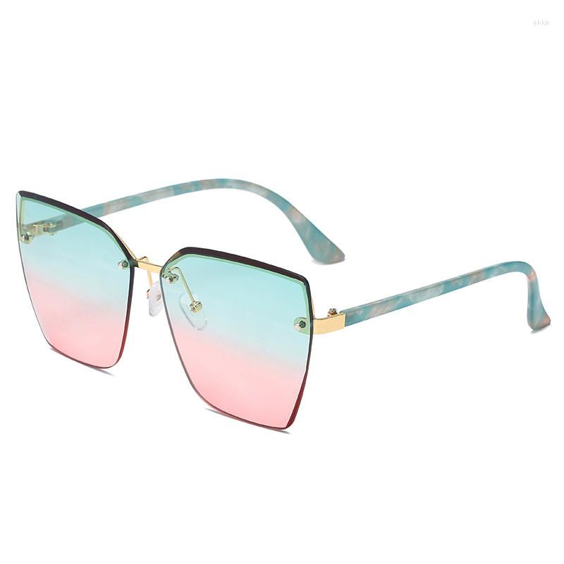 

Sunglasses Rimless Women Square Gradient Shades Men Sun Glasses UV400 Driving Frameless Eyewear