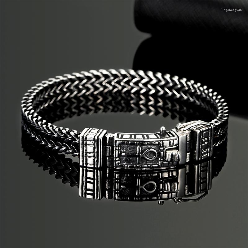 

Bangle Horus European And American Hip-hop Jewelry Double Row Chain Bracelet Men Personality Punk Titanium Steel Trend Accessories
