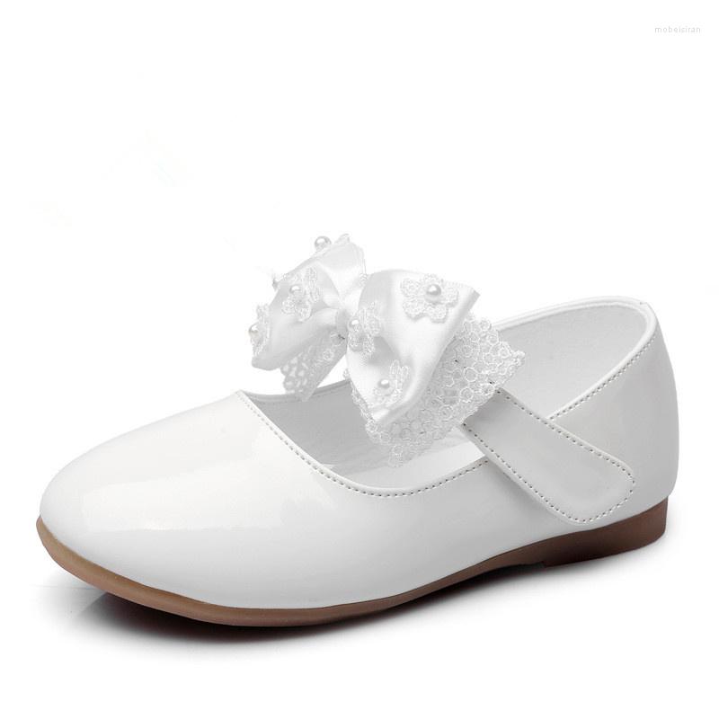 

Flat Shoes Baby Girls Kids Wedding Party Little Patent Leather Flower Princess For Dance Red White Black