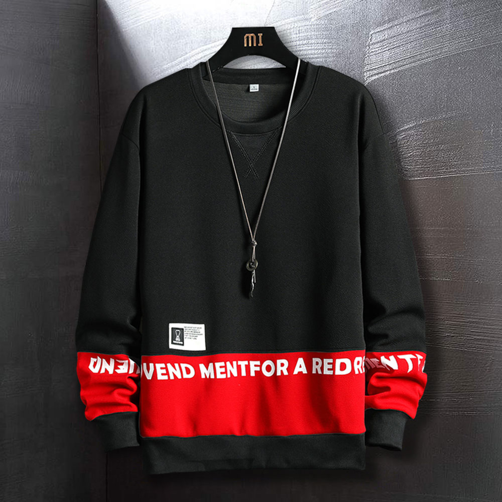 

Men Sweatshirt Casual Spring Autumn Hip Hop Clothes For Men Long Sleeve Pullover Tops, White