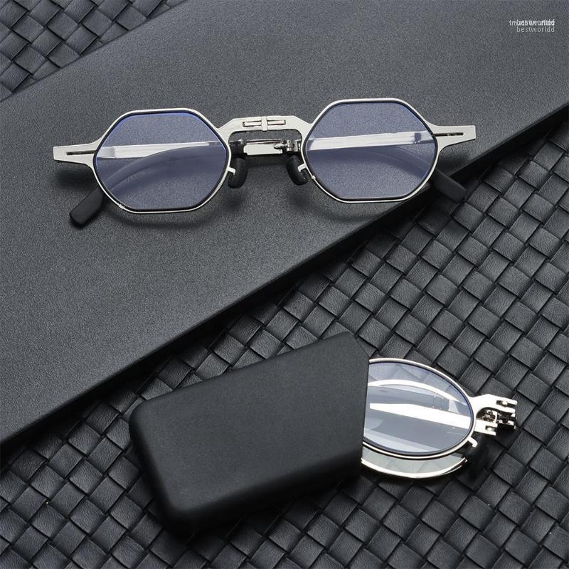 

Sunglasses 1PC Unisex Fashion Folding Reading Glasses Portable Anti UV400 Eyestrain Blue Light Blocking Readers With Case