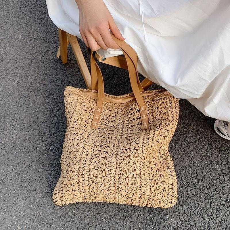 Bottegas Bag Venetas Arco Tote Early spring xiaoxiangfeng grass woven 2023 new texture leisure shoulder bag minority fashion women's 4QX7