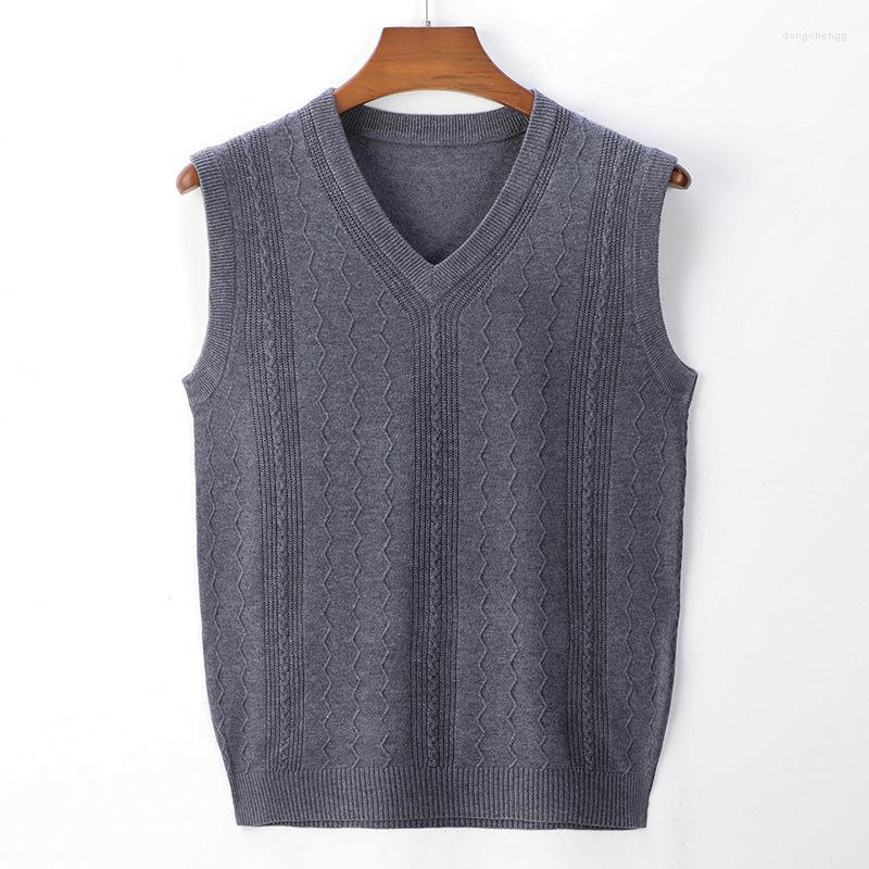 

Men's Vests Autumn Sweater Vest Dark Men's Middle -aged For Men Mens, Blue