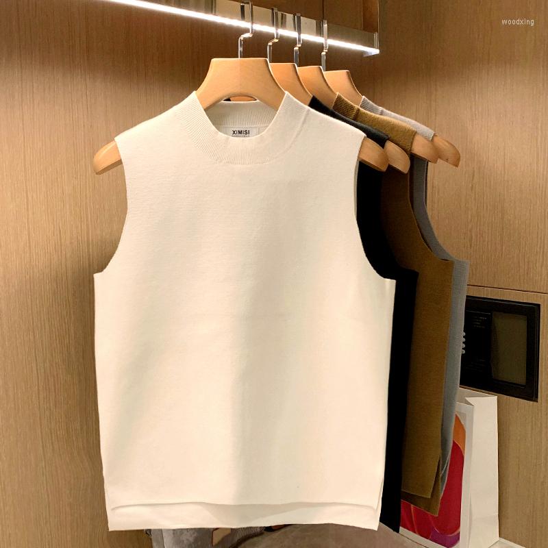 

Men' Vests 2022 Men' Sweater Slim Sleeveless Vest Korean Fashion Top Autumn Casual Solid Color Waistcoat O Neck Knit Pullover W441, Mibaise