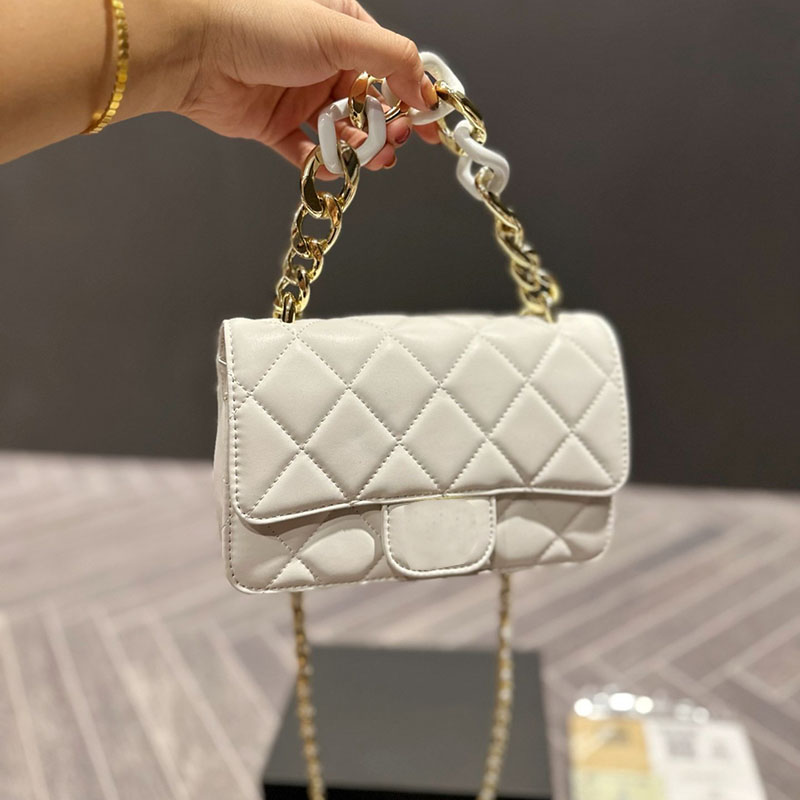 

Heavy Chain Mini Women Classic Flap Crossbody Bag Fashion Versatile Diamond Lattice Leather Quilted Luxury Designer Bag Wallet Card Holder Birkin Purse Clutch 18CM, Black