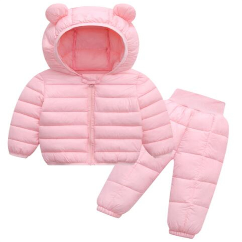 

Fashion Kids Girls Boys Clothing Sets Winter Warm Faux Down Jacket Clothes Suit Toddler Baby Snowsuit Children Coats Pants Outfit, Navy blue