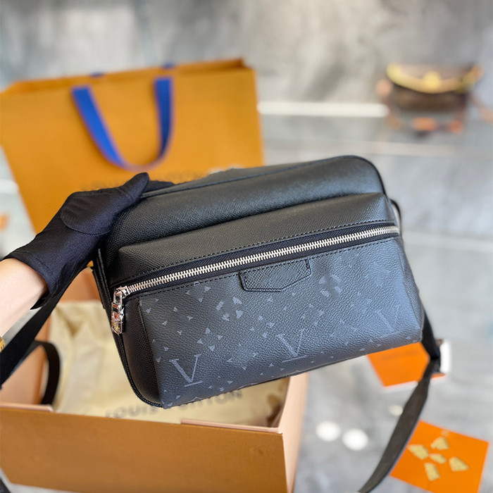 

LQ Men Women TRIO Messenger Bags Luxury Shoulder Crossbody Bag Genuine Leather Handbags Make Up Pack Designer Tote Purse Wallet, Extra freight