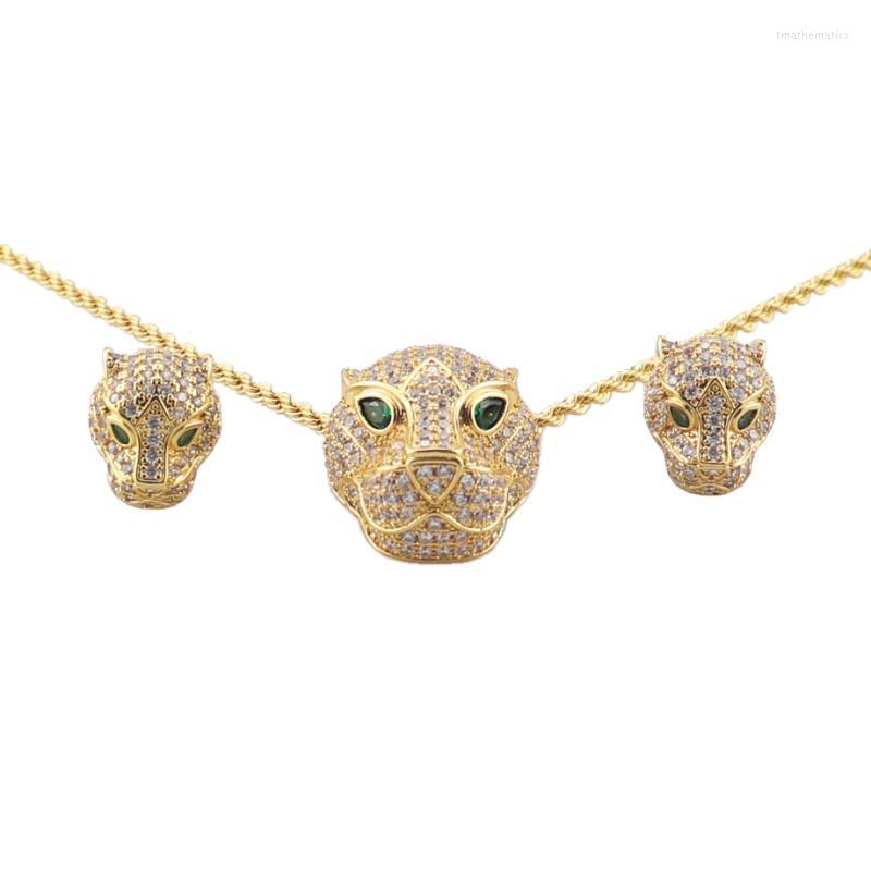 

Necklace Earrings Set & Tengci Luxury Fashion Classic High Quality Leopard Head Plus Jewelry Copper Full Zircon S1885Earrings, Picture shown