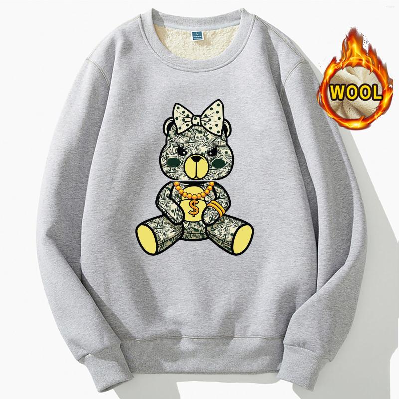 

Women' Hoodies RichTeddy Bear Fashion Print Women Hoodie Warm Wool Loose Sports Long Sleeve Pullover Harajuku Hip Hop Men Sweatshirt -4XL, As photo