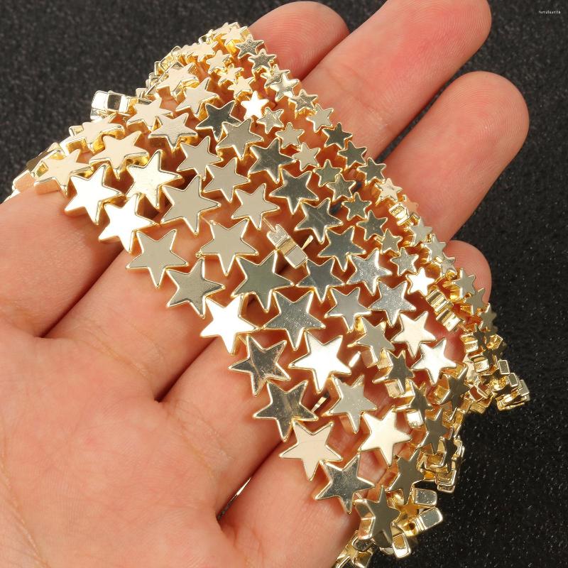 

Beads 4mm/6mm/8mm Charms Star Shape 9k Gold Plated Hematite Natural Stone Loose Jewelry For Handicrafts Bracelet