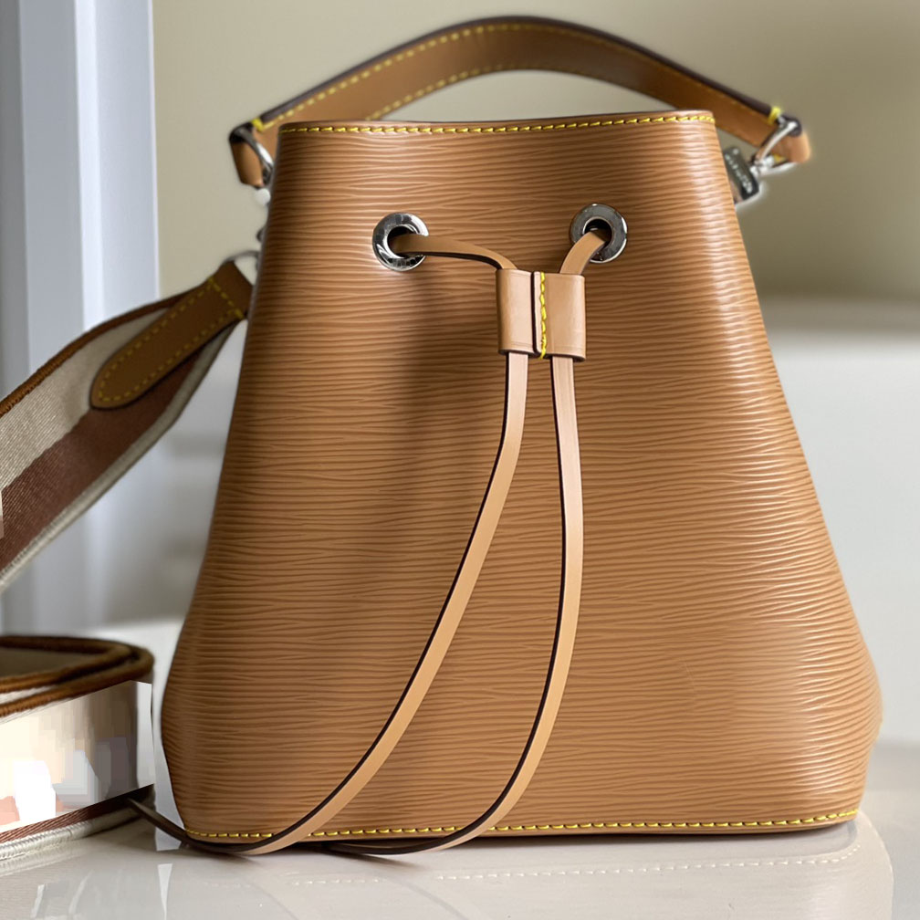 

Epi leather NEONOE PURSE M53610 Fashion HOT tan brown cross body womens calfskin bucket bag Drawstring handbag top handle shoulder satchel 20 x 20 x 13 cm M52853 M53609