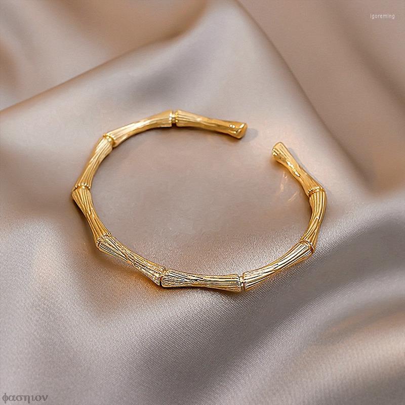 

Bangle Bamboo Bone Shape Adjustable Cuff Bracelets Womans Simple Bracelet For Korean Fashion Jewelry Girls